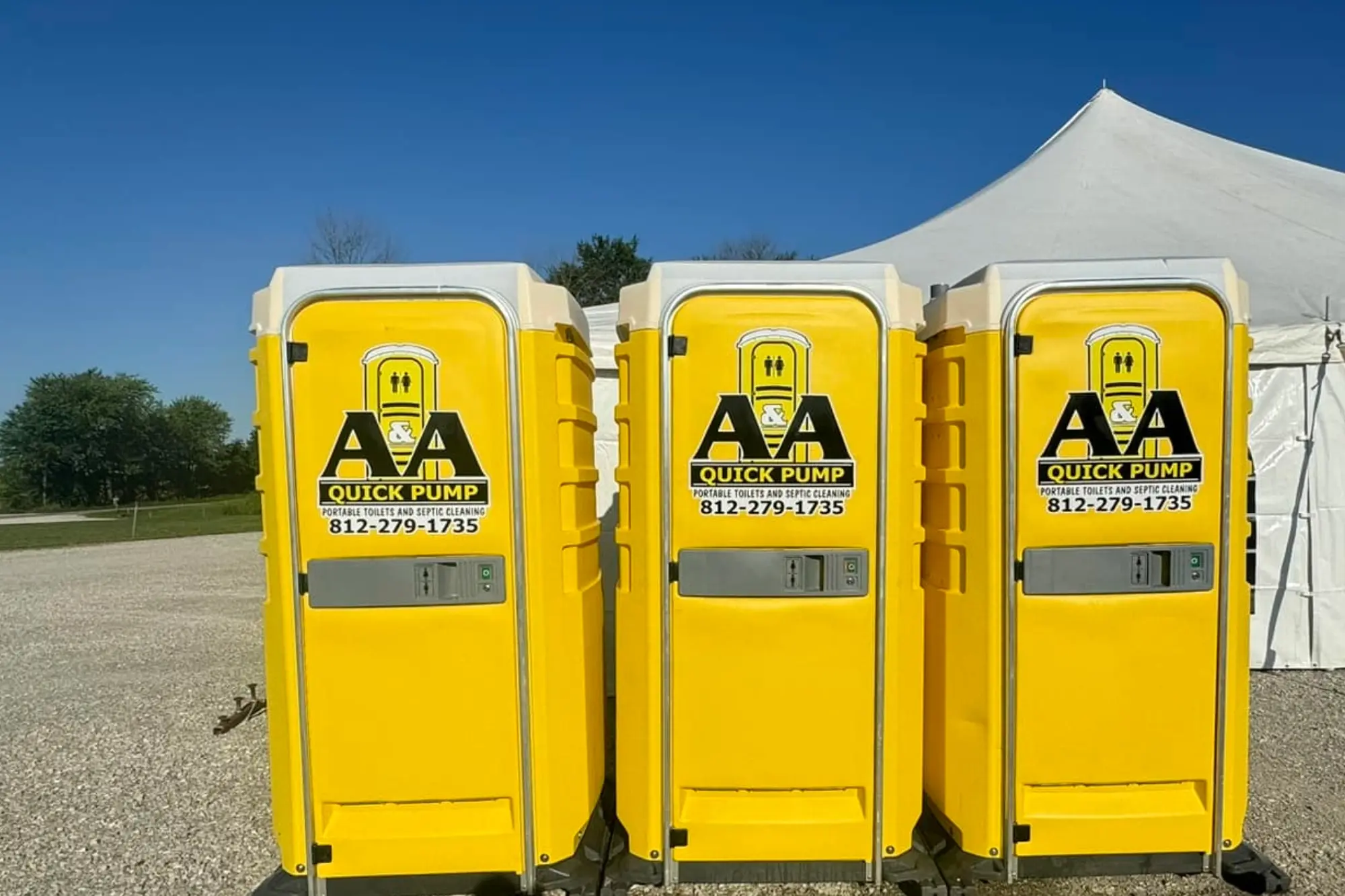 A&A QuickPumps Yellow portable toilets